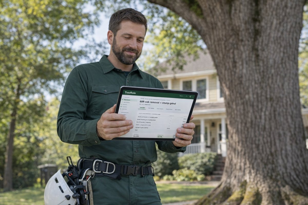 TreeRole — a real pro using the app on the job.